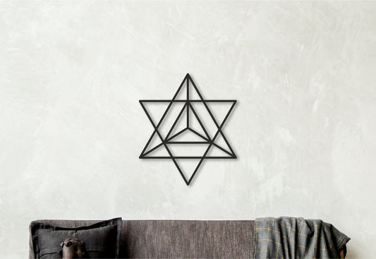 Merkaba wall art,Spirutal decor,Stellated octahedron,Wooden wall decor,Sacred geometry art,Stella octangula
