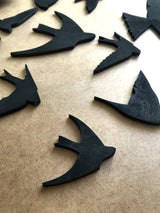 Flock of 10 birds wood wall art, birds in flight decor, wooden bird art, backyard decor, wall decor over the bed