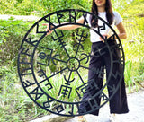 Vegvisir wood wall decor, viking wall decor, nordic wall art, norse wood decor, celtic wall art, viking runes, customized wooden wall art