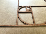 Golden Ratio wall art,Fibonacci Spiral Decor,Wooden wall art