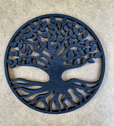 Viking decorations set, tree of life wooden, valknut decor, vegvisir, norse decor, wooden tree wall art, viking art symbols, circular art