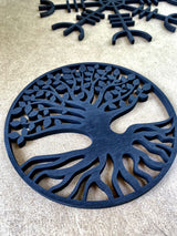 Viking decorations set, tree of life wooden, valknut decor, vegvisir, norse decor, wooden tree wall art, viking art symbols, circular art