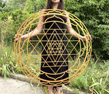 Sri Yantra wall art, gold wall art large, sacred geometry art, yoga studio decor, spiritual decorations