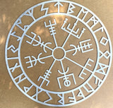 Vegvisir wall art,Wooden decorations,Runic wall decor