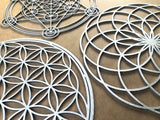 Sacred geometry wall art, metatron cube, flower of life, torus wall art, set of 3, energy healing