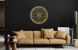 Sri Yantra wall art, gold wall art large, sacred geometry art, yoga studio decor, spiritual decorations