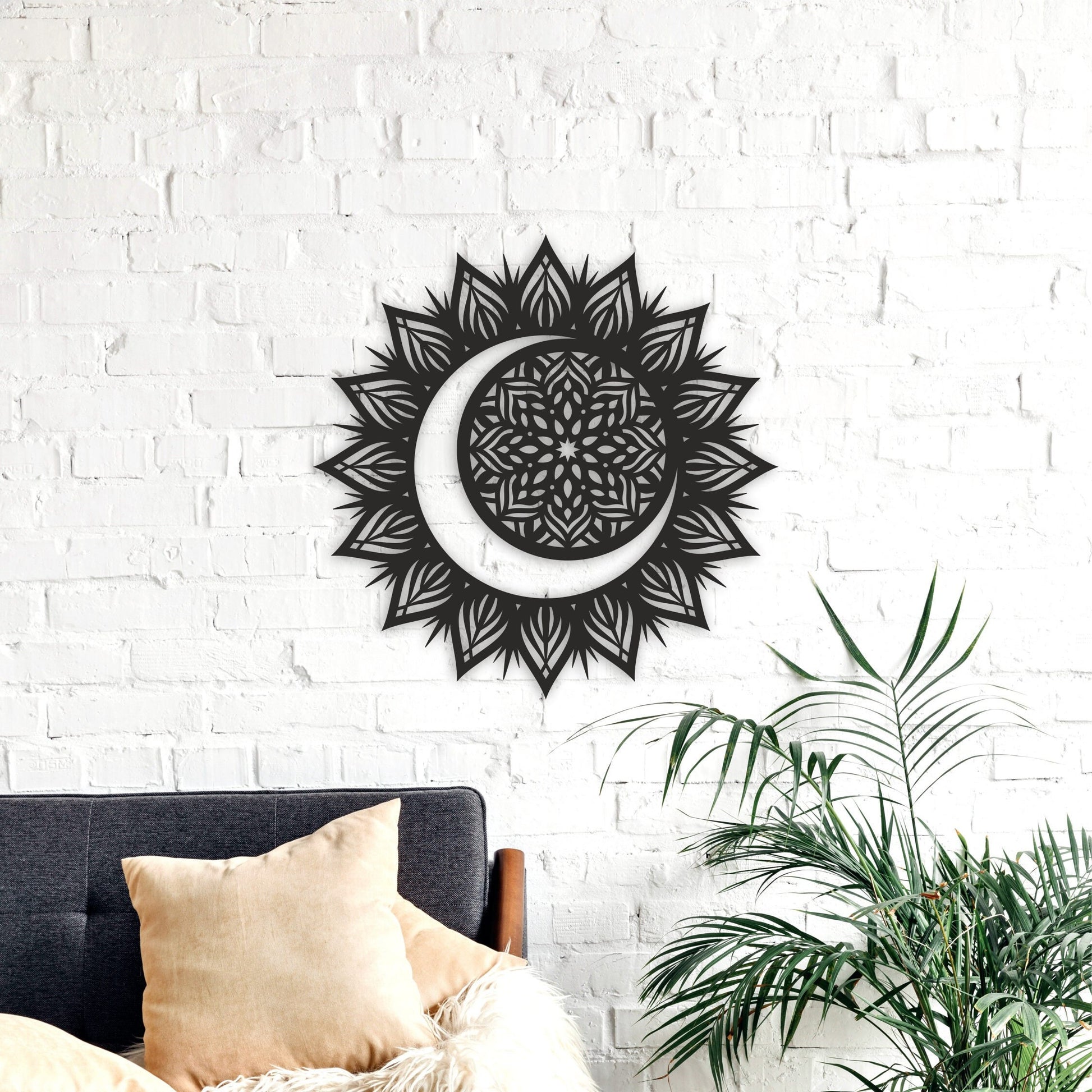 Lunar eclipse, sun moon wall art, circular art, mandala wall hanging, wall decor over the bed, moon and sun art, eclipse wooden wall art