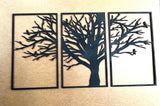 Tryptic wall art, three piece wall art, wooden tree wall art, wooden wall art tree, woodsy decor, triptych wall art, tree wood wall decor