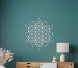 64 tetrahedron wall art, grid of life wood decor, tetrahedron, sacred geometry art, yoga studio decor, geometric wood art, wooden large art