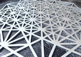 64 tetrahedron wall art, grid of life wood decor, tetrahedron, sacred geometry art, yoga studio decor, geometric wood art, wooden large art