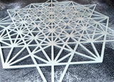 64 tetrahedron wall art, grid of life wood decor, tetrahedron, sacred geometry art, yoga studio decor, geometric wood art, wooden large art