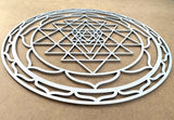 Sacred geometry wall art set, LARGE wall decor, Sri Yantra, Metatron cube, Flower of life, Yoga wall art, Wooden decorations, High vibration