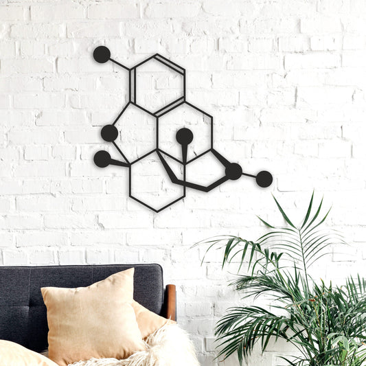 Desomorphine wall art, Chemical wall decor, Therapist office decor, Molecular structure, Wooden decor