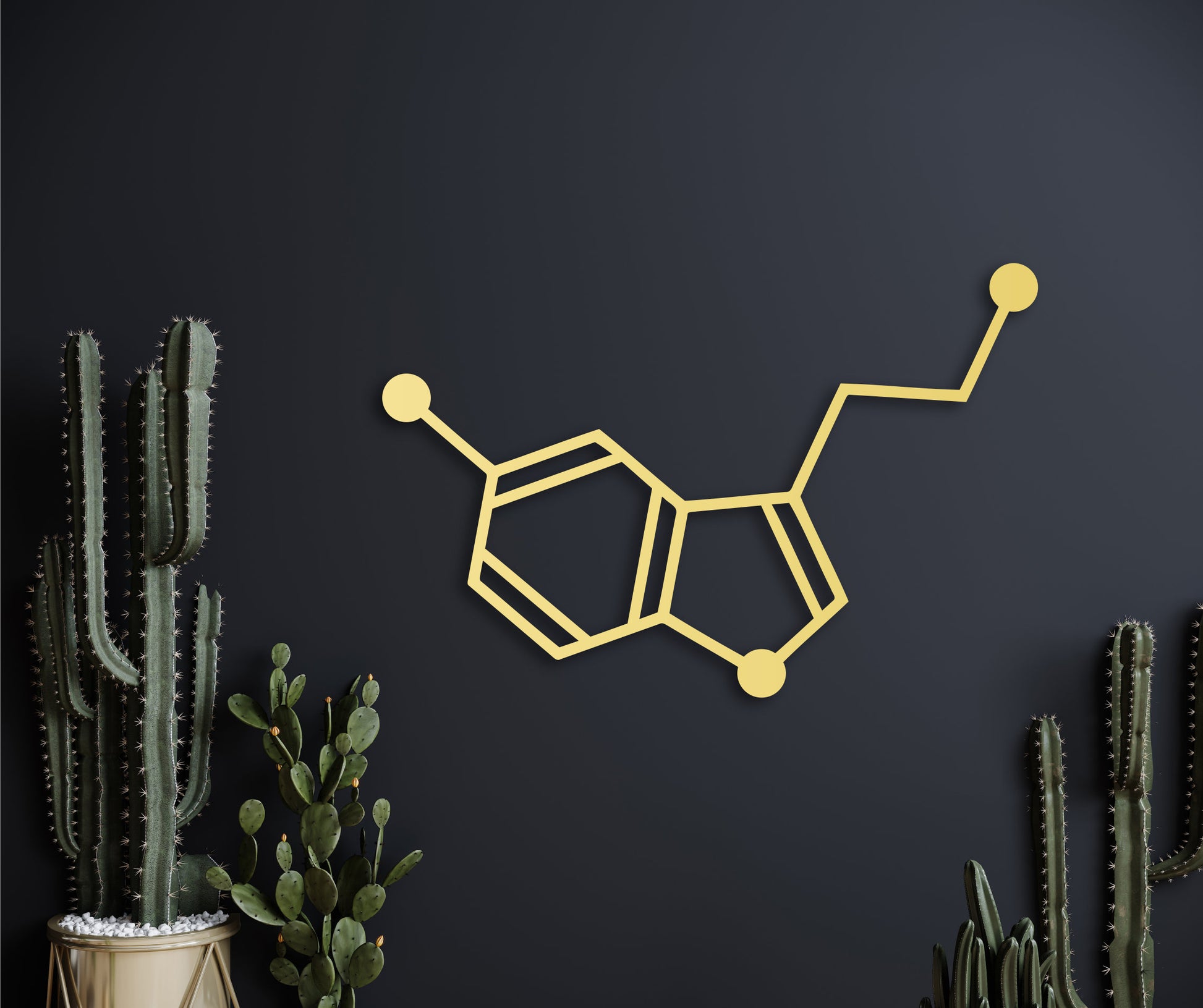 Serotonin molecule,Chemical wall decor,Wood art,Molecular formula