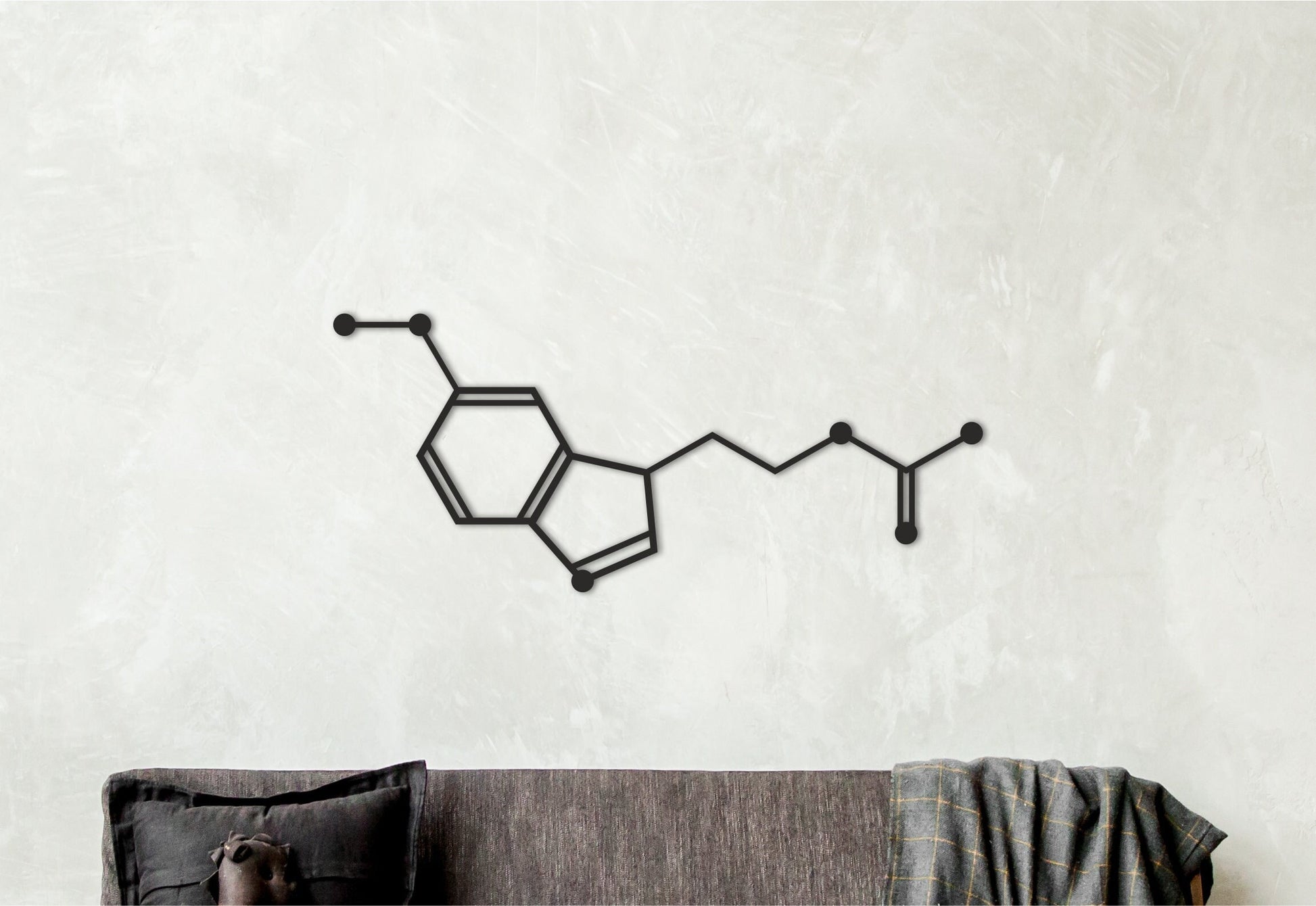 Melatonin molecule wall art, sleep hormone wood decor, chemistry decoration, medical wood artwork, chemistry wall art, chemistry wood art