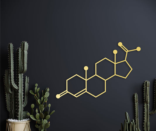 Progesterone - Pregnancy hormone, Molecule wall art,Wooden decor,Chemistry decorations