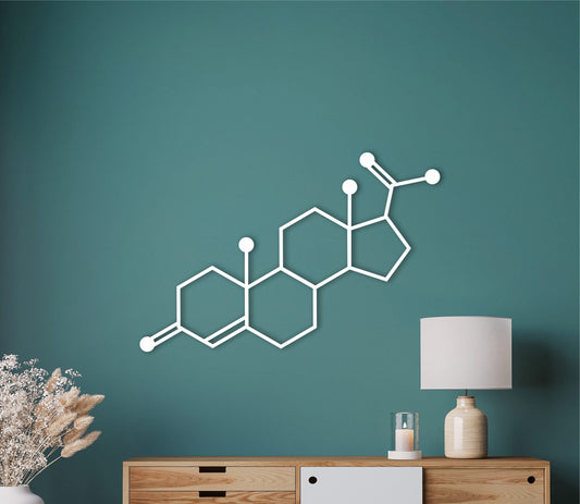 Progesterone - Pregnancy hormone, Molecule wall art,Wooden decor,Chemistry decorations