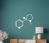 Nicotine wall art, molecule wood decor, cigarette art, chemistry decoration, biology room decor, chemistry wall art, biology wood wall decor