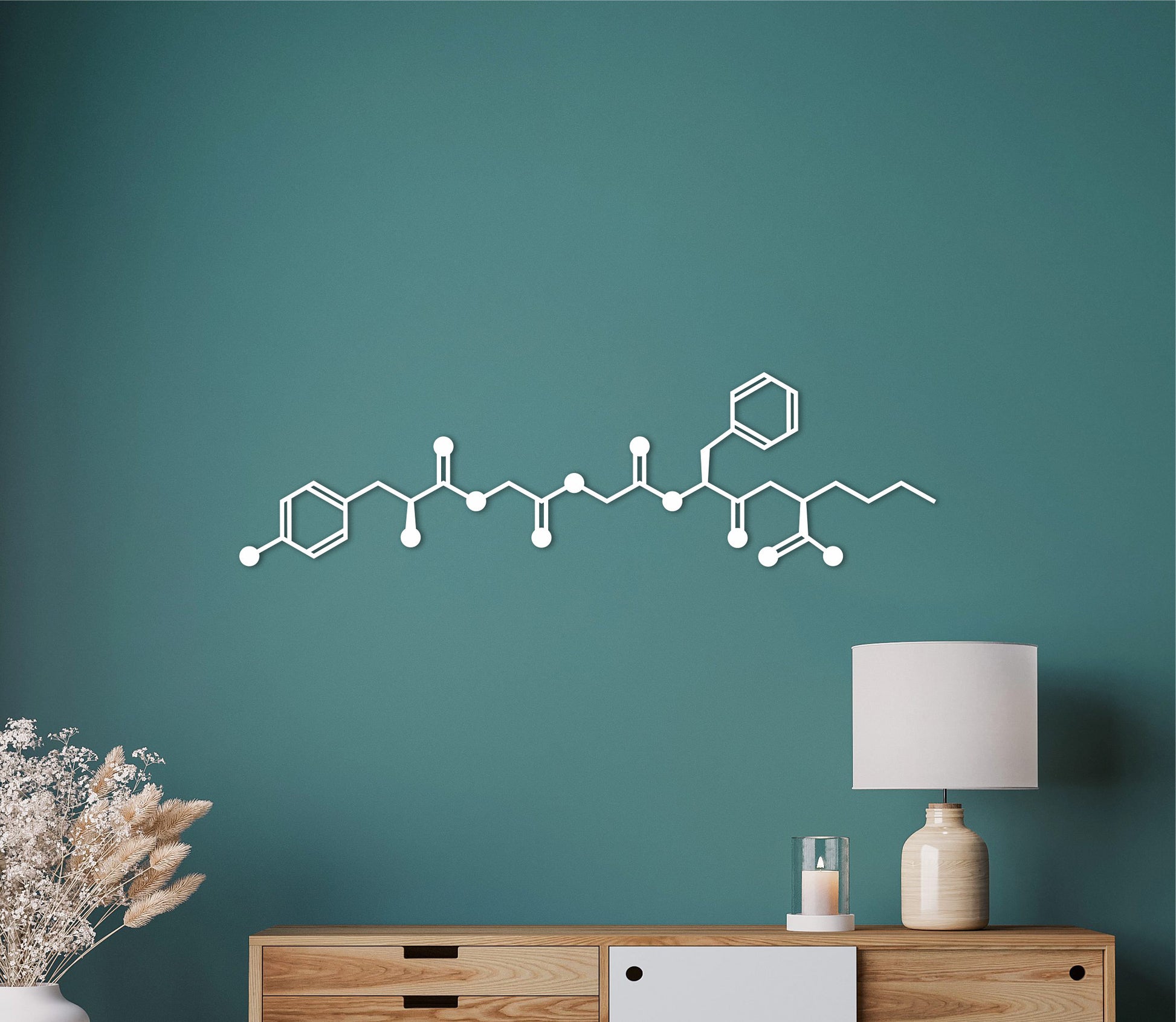 Endorphin wall art - Happy hormone,Wooden art,Euphoria,Chemistry decor,Molecular structure,Mental health art