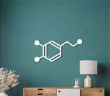 Dopamine molecule, Chemical wall decor, Wood wall art,Molecular formula, Happiness hormone