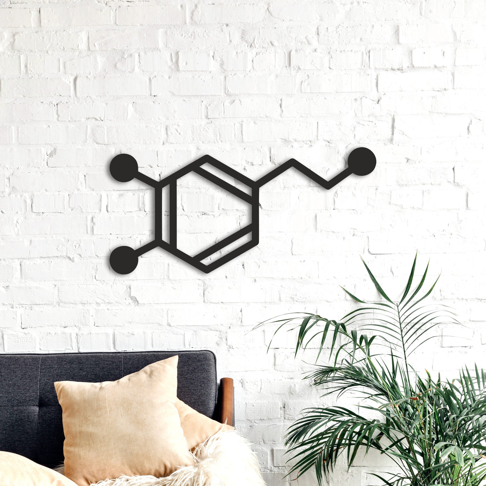 Dopamine molecule, Chemical wall decor, Wood wall art,Molecular formula, Happiness hormone