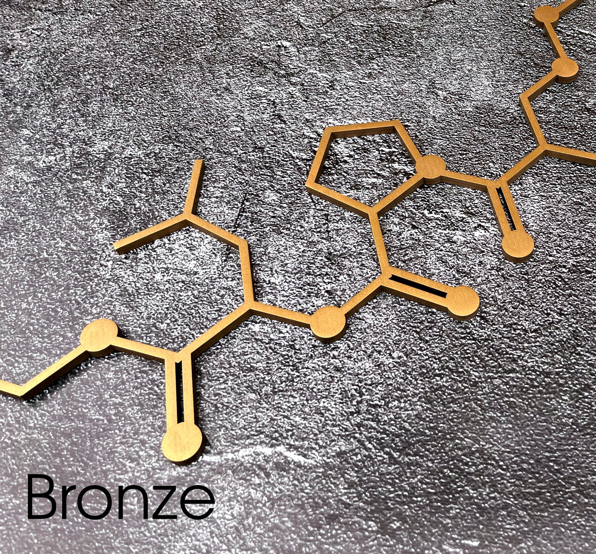 Serotonin molecule,Chemical wall decor,Wood art,Molecular formula