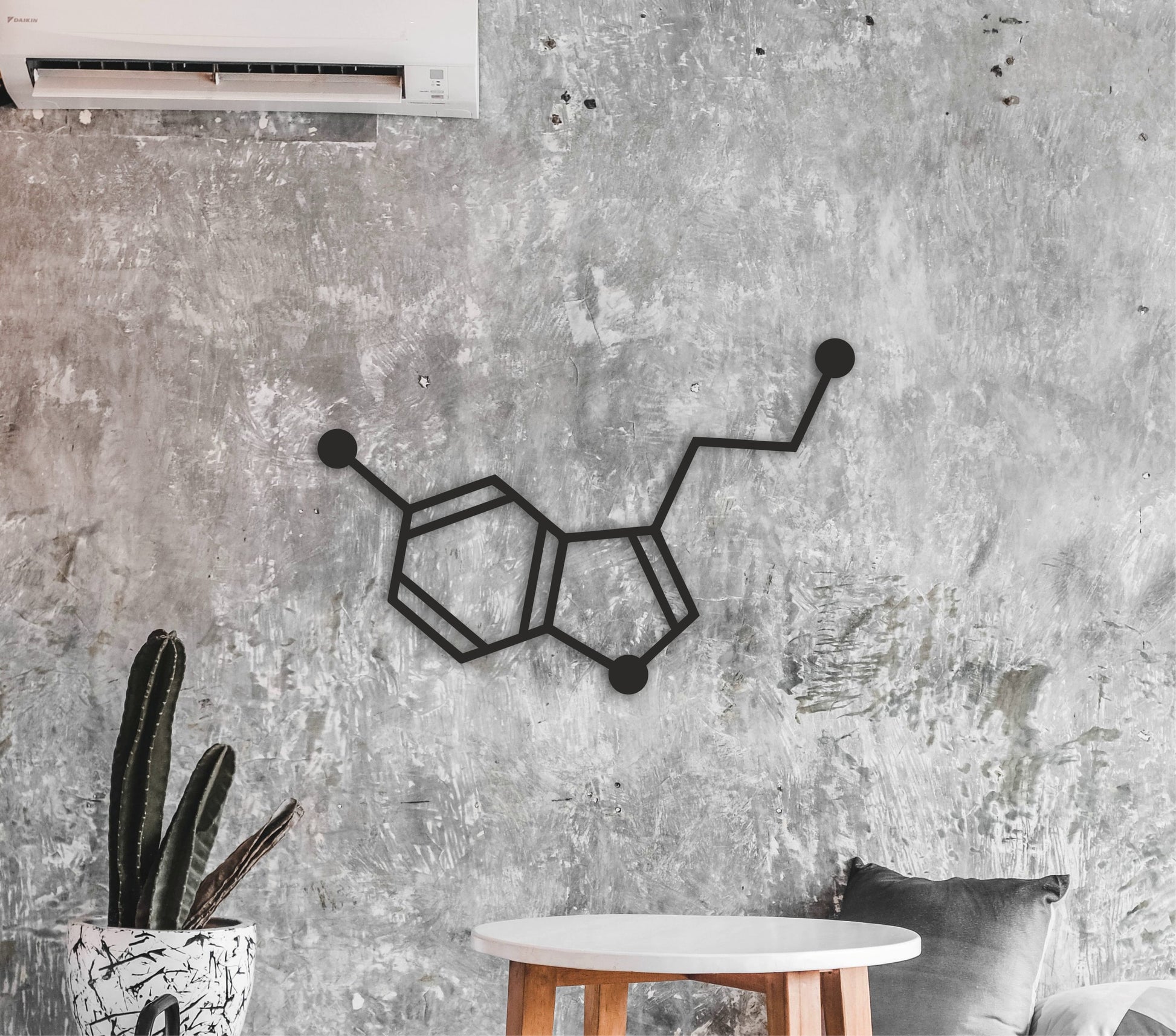 Serotonin molecule,Chemical wall decor,Wood art,Molecular formula