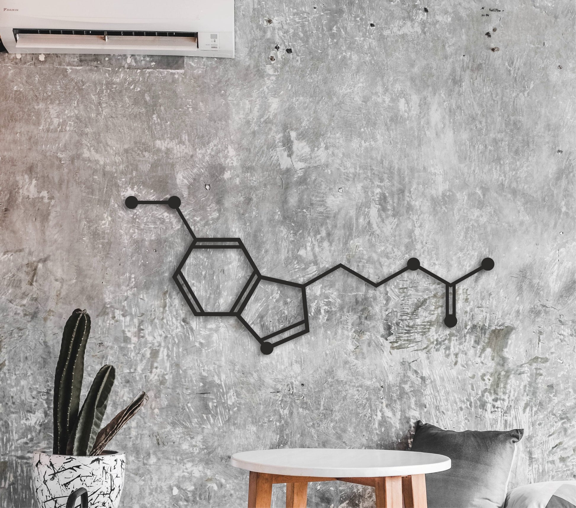 Melatonin molecule wall art, sleep hormone wood decor, chemistry decoration, medical wood artwork, chemistry wall art, chemistry wood art