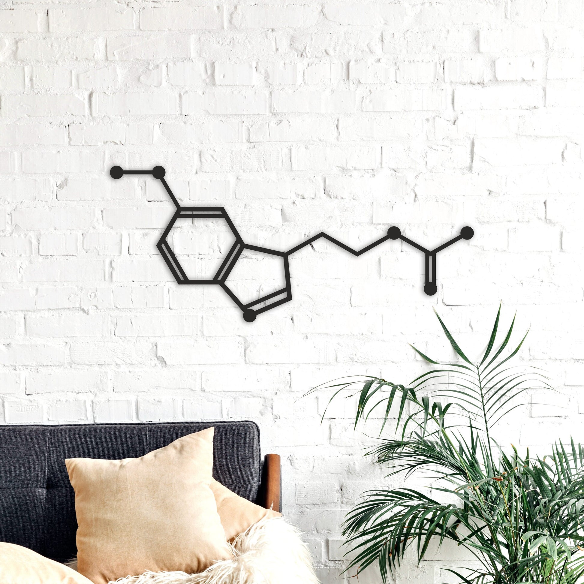 Melatonin molecule wall art, sleep hormone wood decor, chemistry decoration, medical wood artwork, chemistry wall art, chemistry wood art