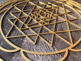 Sri Yantra wall art, gold wall art large, sacred geometry art, yoga studio decor, spiritual decorations