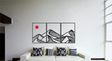 Tryptic wall art, wooden mountain art, mountain wall art wood, wood panel wall art, wood wall panel, 3 piece wall art, large wood wall art