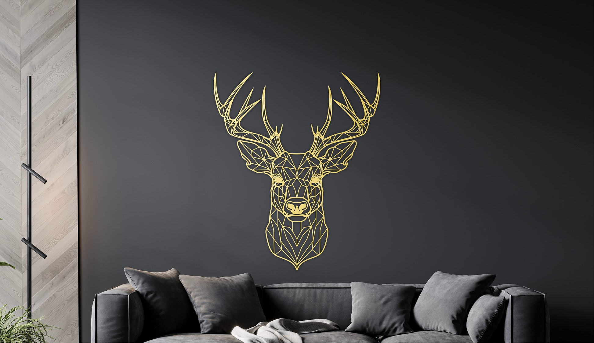 Deer wall art, Large wall decor, Wooden decorations, Housewarming gift, Animal decor