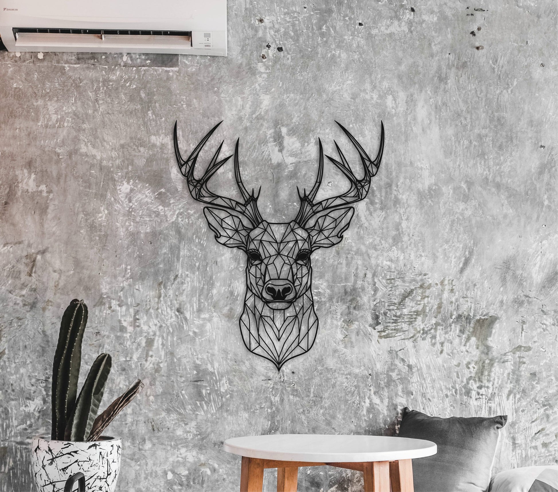 Deer wall art, Large wall decor, Wooden decorations, Housewarming gift, Animal decor