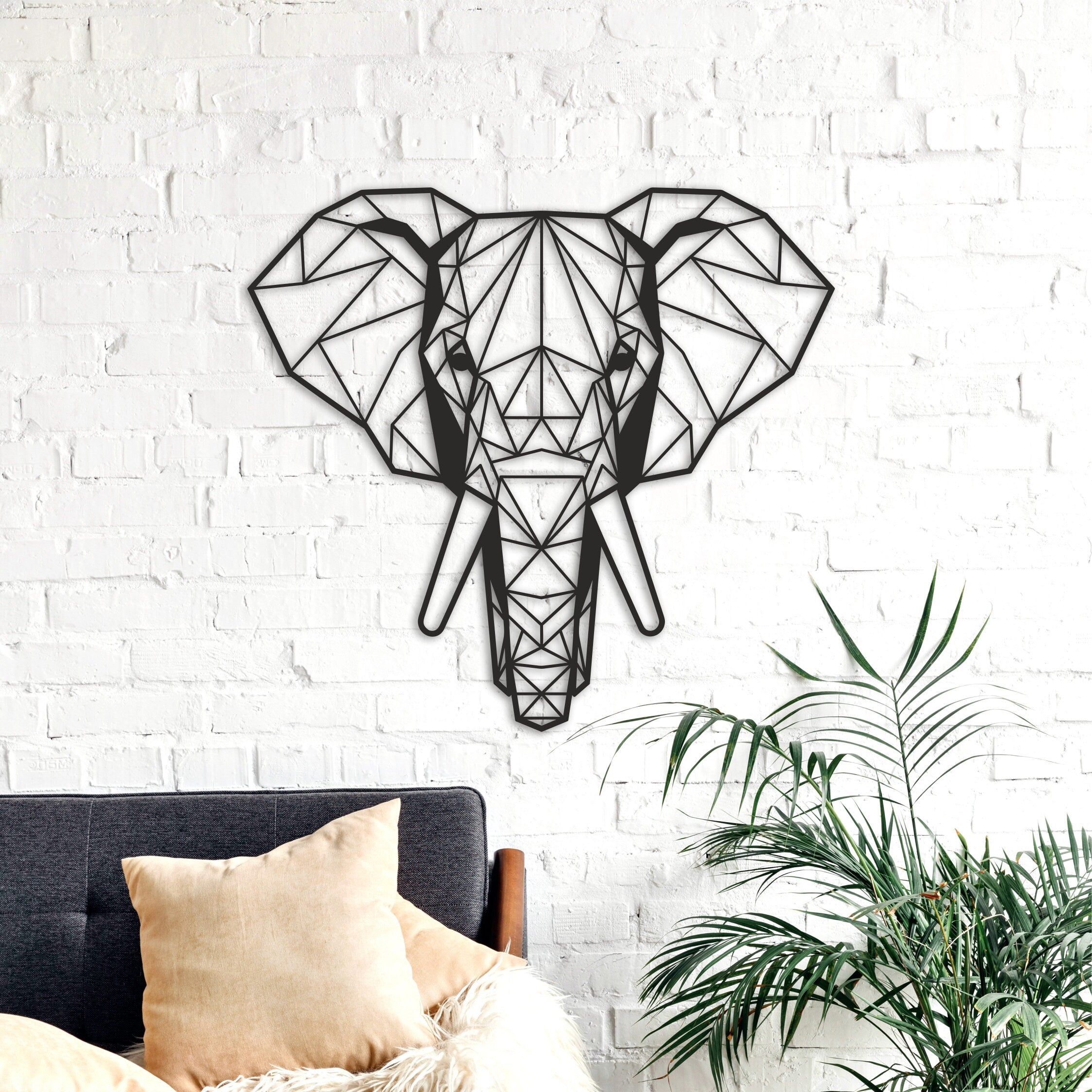 Wood popular & Metal Wall Painting - Wall Decor - Custom Design Elephant Decor