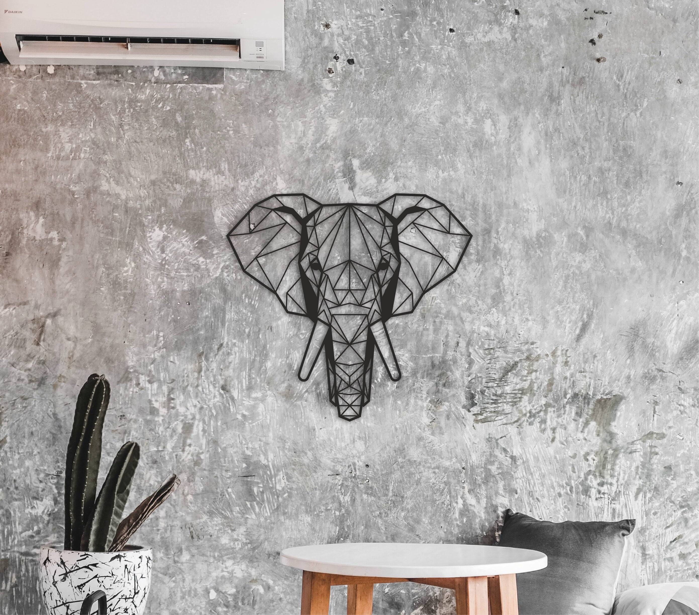 Wood & Metal Wall Painting - 2024 Wall Decor - Custom Design Elephant Decor