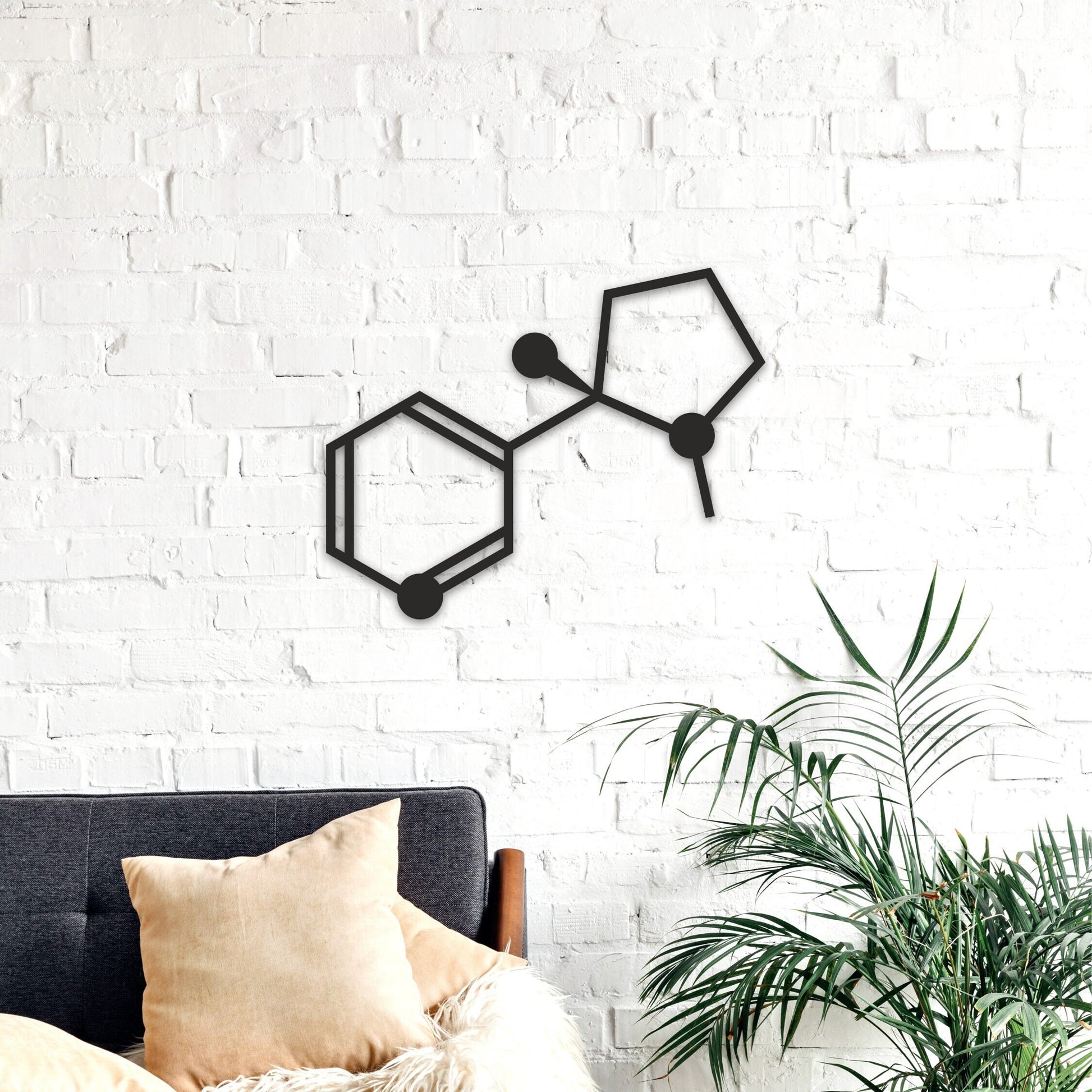 Nicotine wall art, molecule wood decor, cigarette art, chemistry decoration, biology room decor, chemistry wall art, biology wood wall decor