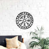 Vegvisir wood wall decor, viking wall decor, nordic wall art, norse wood decor, celtic wall art, viking runes, customized wooden wall art