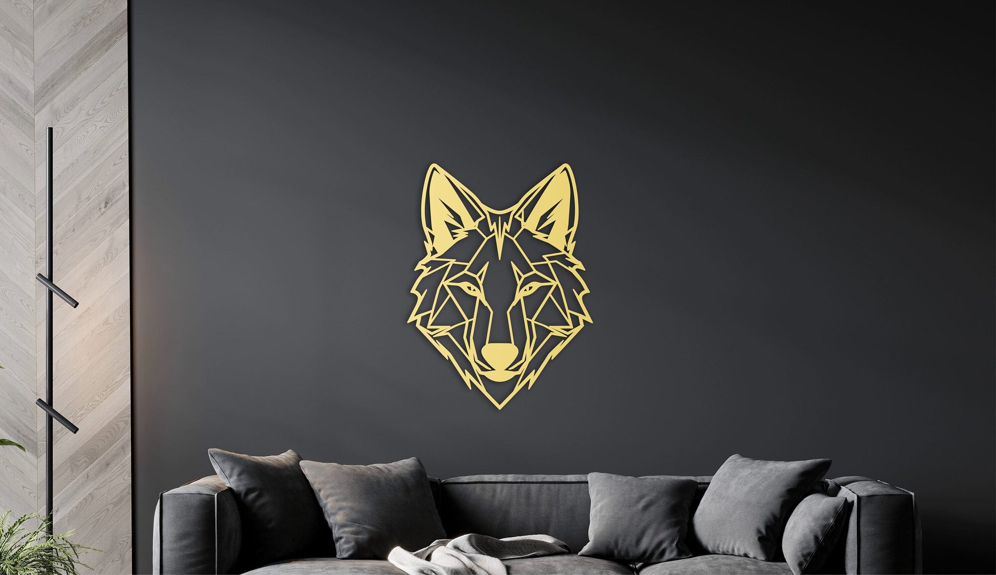 Wooden wolf wall decor, wolf wall art, wolf nursery decor, wolf head, wolf figurine decor, wild wolf, geometric wolf, wolf spirit animal