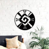 Hunab Ku wood wall decor, mayan wall art, mayan decor, aztec wall decor, aztec art, sacred geometry art, geometric wood art, circular art