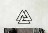 Valknut decor, viking decorations, viking art symbols, norse decor, norse runes art, nordic wall art, viking wall decor, geometric wood art