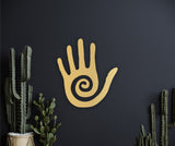 First nations art, hopi hand decor, healing hand, swirl hand decor, interesting wall art, native american woodsy decor, customized wall art