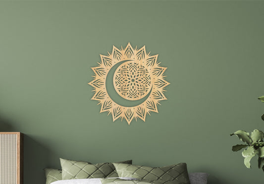 Lunar eclipse, sun moon wall art, circular art, mandala wall hanging, wall decor over the bed, moon and sun art, eclipse wooden wall art