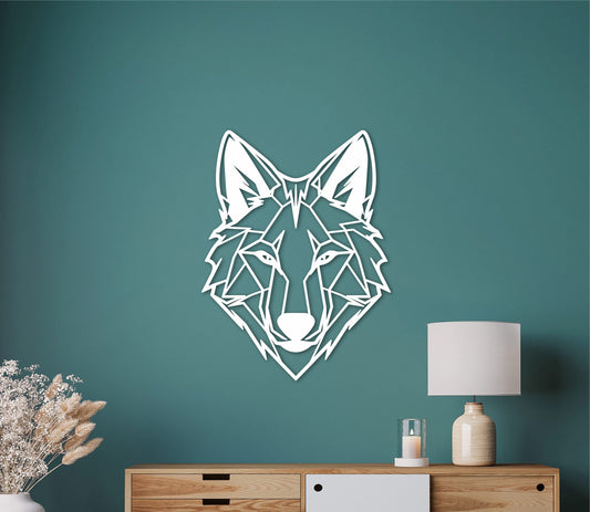 Wooden wolf wall decor, wolf wall art, wolf nursery decor, wolf head, wolf figurine decor, wild wolf, geometric wolf, wolf spirit animal