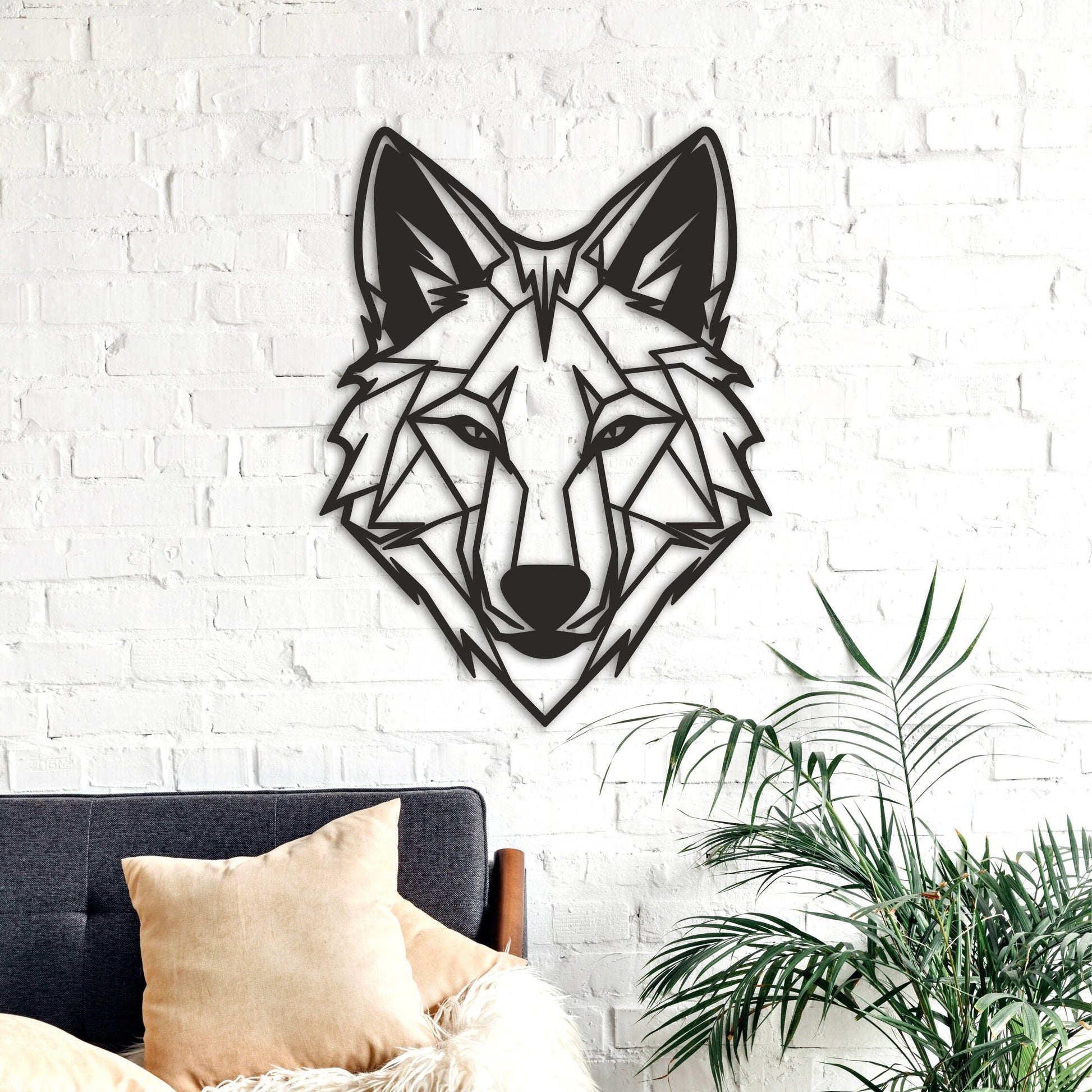 Wooden wolf wall decor, wolf wall art, wolf nursery decor, wolf head, wolf figurine decor, wild wolf, geometric wolf, wolf spirit animal