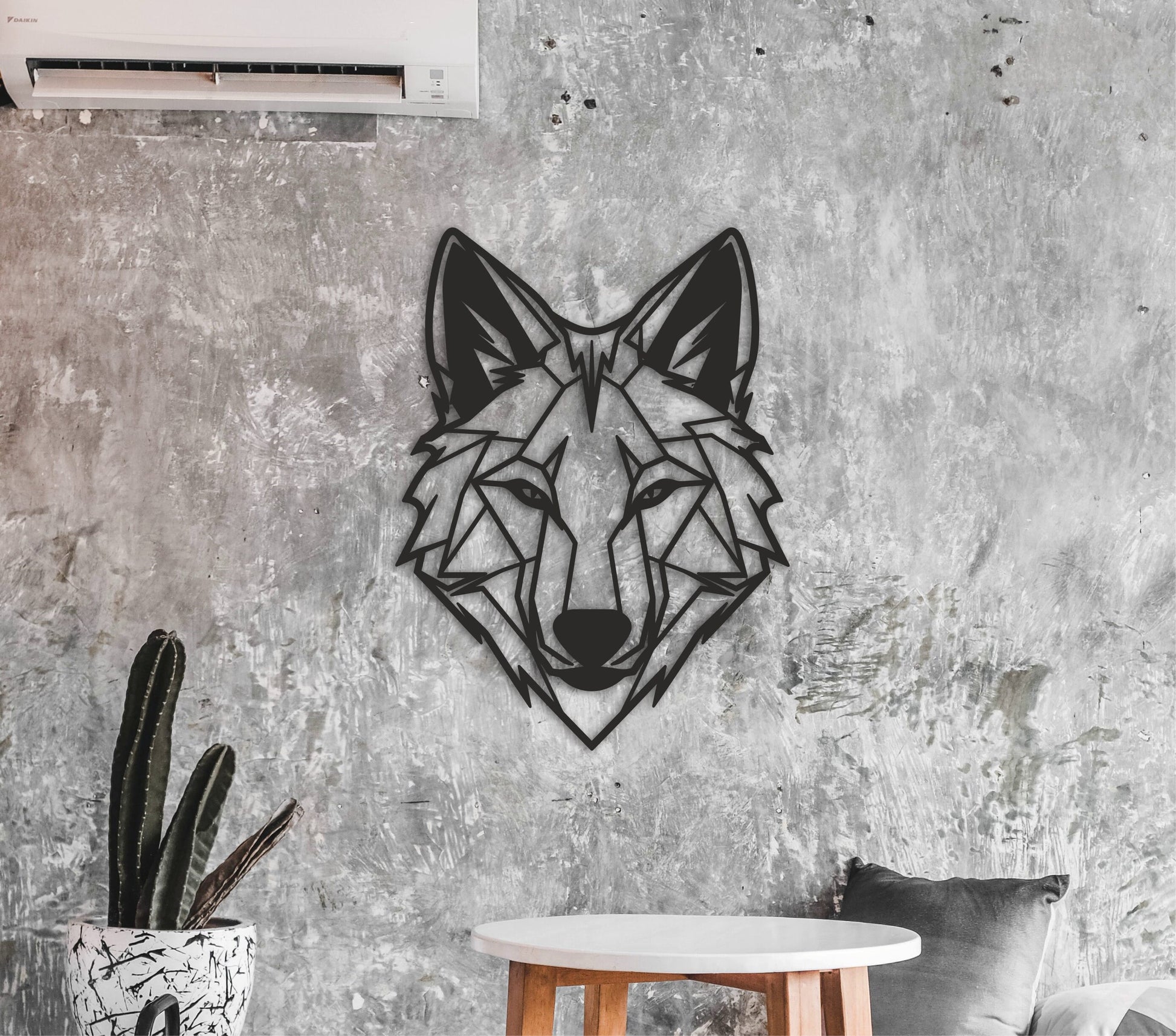 Wooden wolf wall decor, wolf wall art, wolf nursery decor, wolf head, wolf figurine decor, wild wolf, geometric wolf, wolf spirit animal