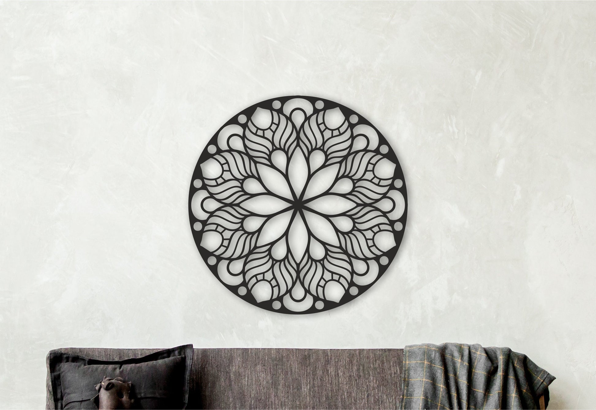 Wooden mandala wall hanging, floral mandala, mandala wall art, mandala wood decor, therapy office decor, yoga studio decor, large wooden art