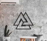 Valknut decor, viking decorations, viking art symbols, norse decor, norse runes art, nordic wall art, viking wall decor, geometric wood art