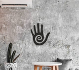 First nations art, hopi hand decor, healing hand, swirl hand decor, interesting wall art, native american woodsy decor, customized wall art