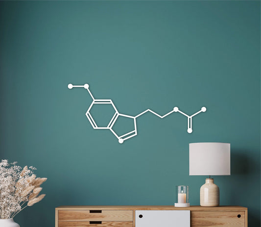 Melatonin molecule wall art, sleep hormone wood decor, chemistry decoration, medical wood artwork, chemistry wall art, chemistry wood art