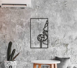 Sensual bedroom art, lips wall decor, female line art, large wooden wall art, over the bed wood wall decor, modern art, woman line decor